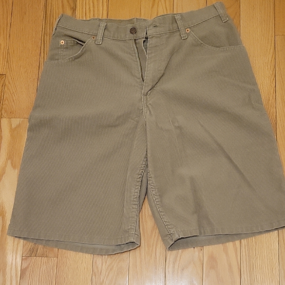 Levi's Tan Flat Front Corduroy Shorts Versatile Style